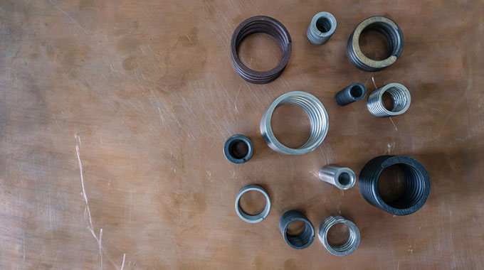 Metal rings sitting on a table